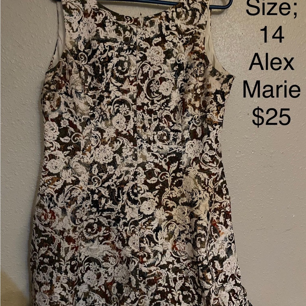 Alex Marie Black and White Floral Mini Dress